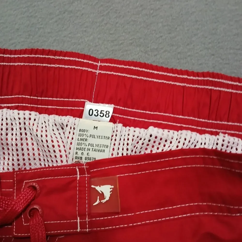 Marlin Trading Company Swim Shorts Men's‎ Red M Floral Pocket Drawstring Lined